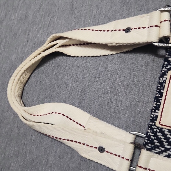 Y2K Hollister Woven Wool Tote Shoulder Travel Purse Summer Shopping Beach Bag - Picture 8 of 14